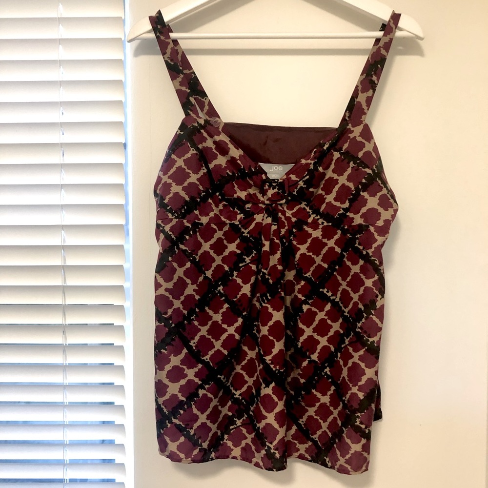 Joe Fresh 100% Silk Camisole Dk Pink/Taupe/Black